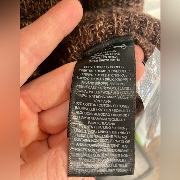 NWT Men’s Double RL - Suede Trim Marled Shawl Cardigan in Brown Tan Mark, Size M - Picture 10 of 12